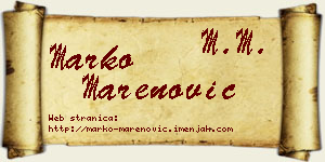 Marko Marenović vizit kartica